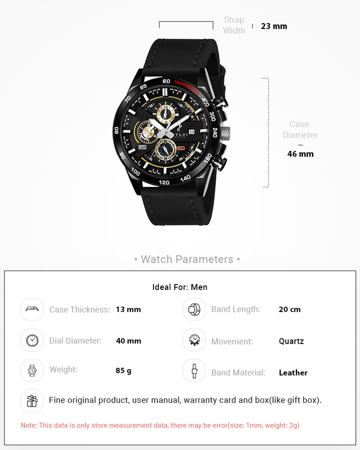 Image of Sylvi Timegrapher Gold Black Leather Analog Watch - For Men