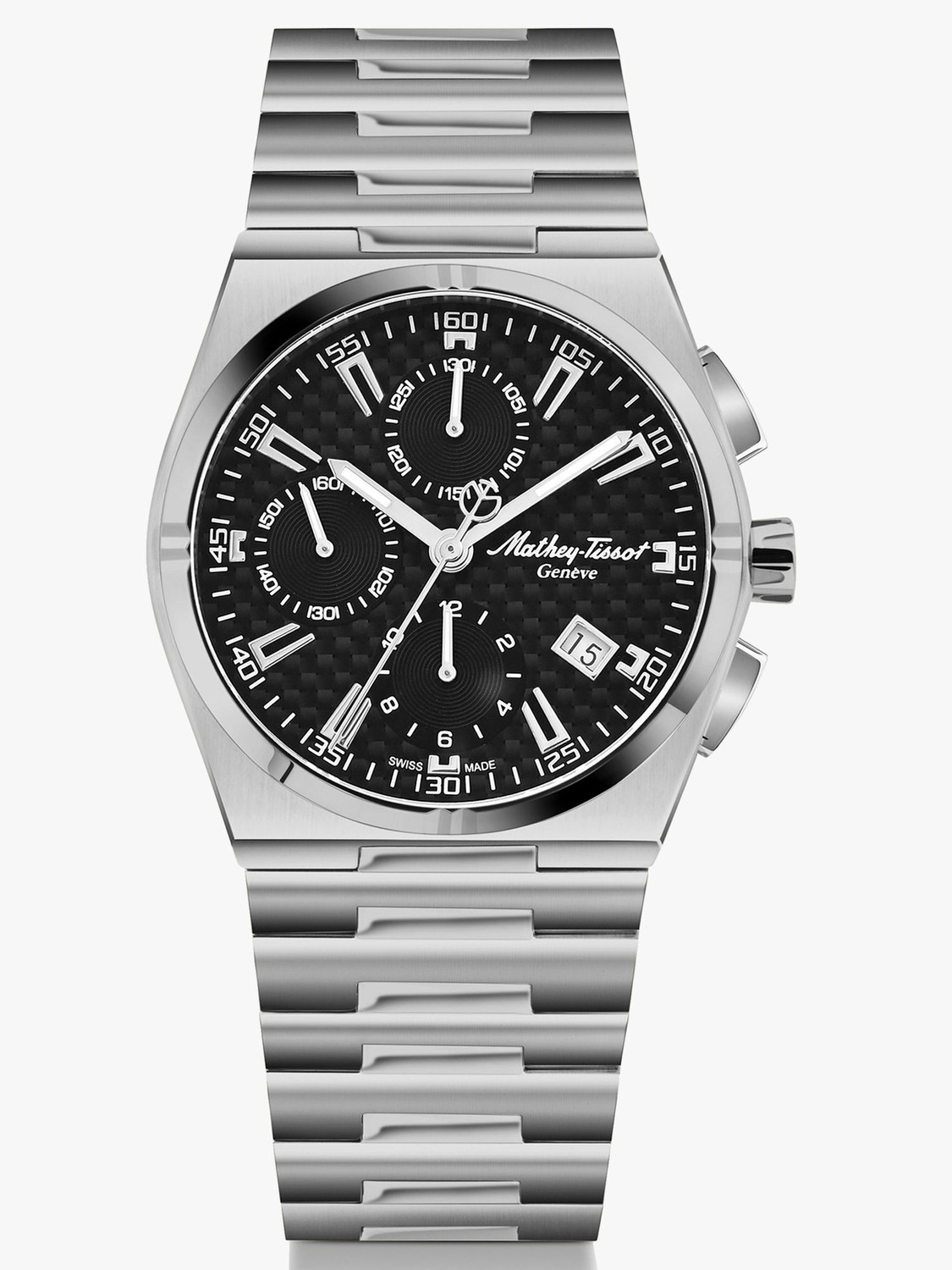 Image of Mathey-Tissot Zeus Chrono Automatic Swiss Made Zeus Chrono Automatic Black Dial Analog Watch - For Men
