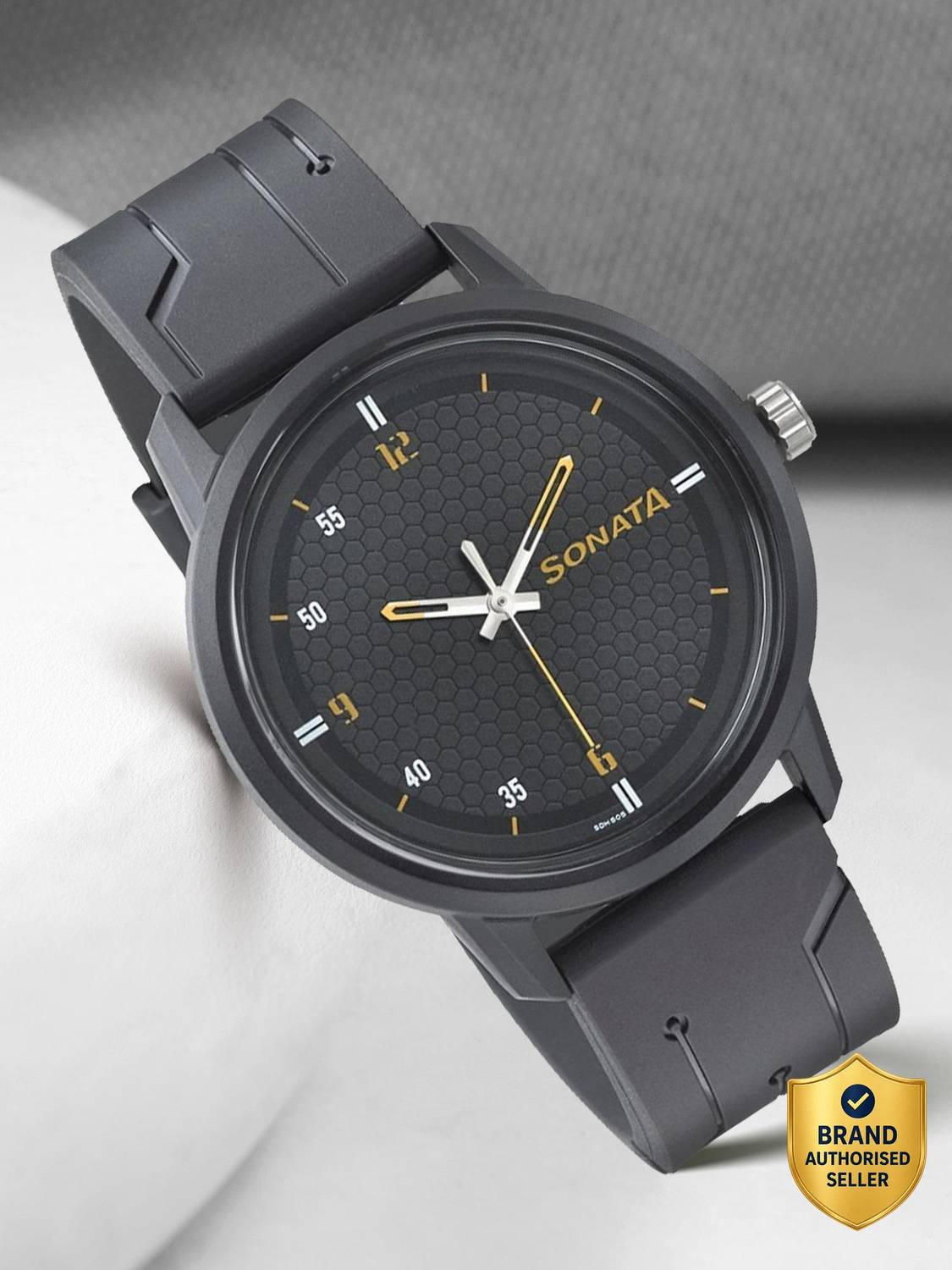SONATA Volt Black Analog Watch - For Men - Image 1