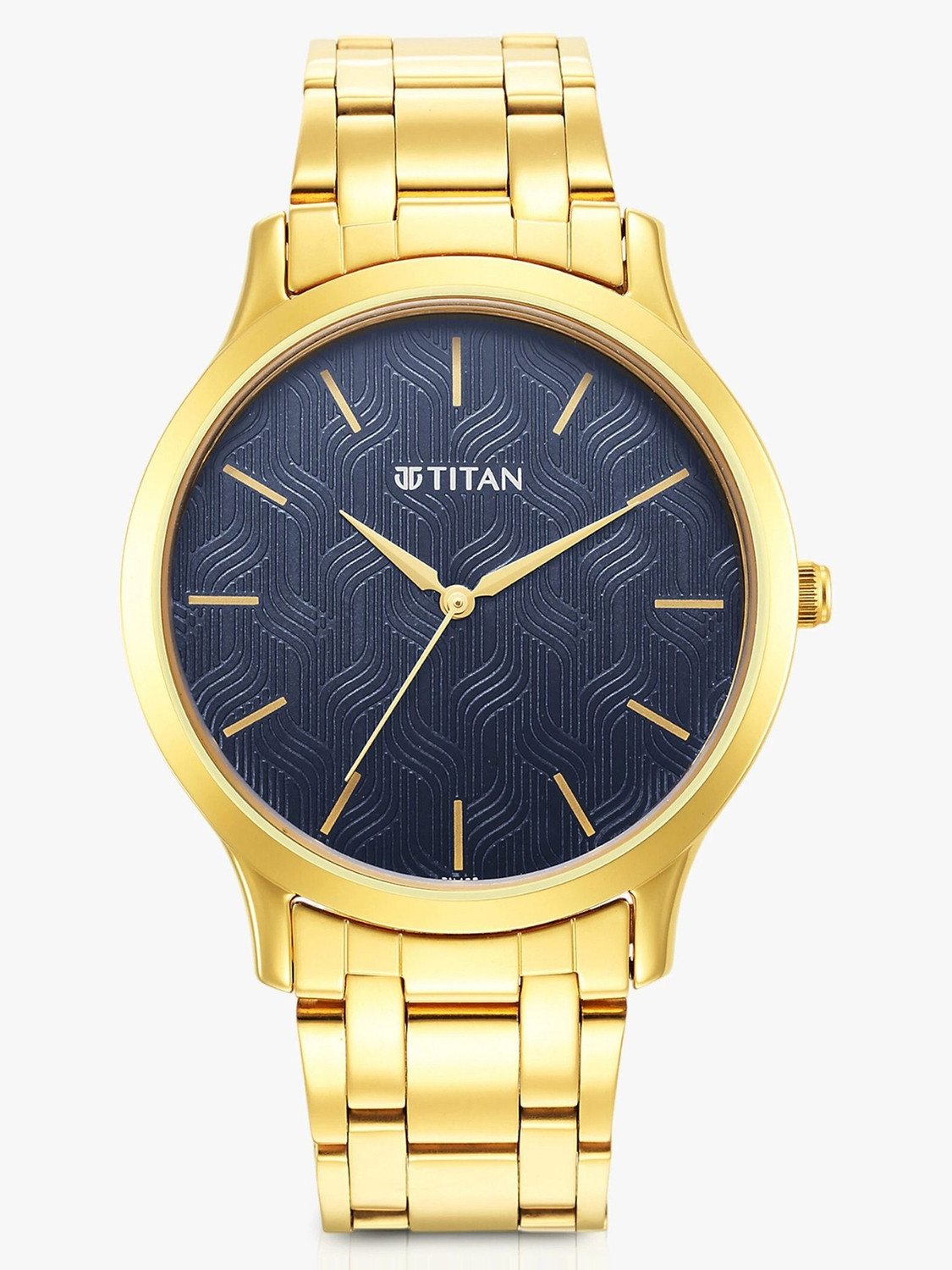 Image of Titan Gents Karishma Radiance Titan Karishma Blue Dial Gold Stainless Steel Strap Analog Watch - For Men