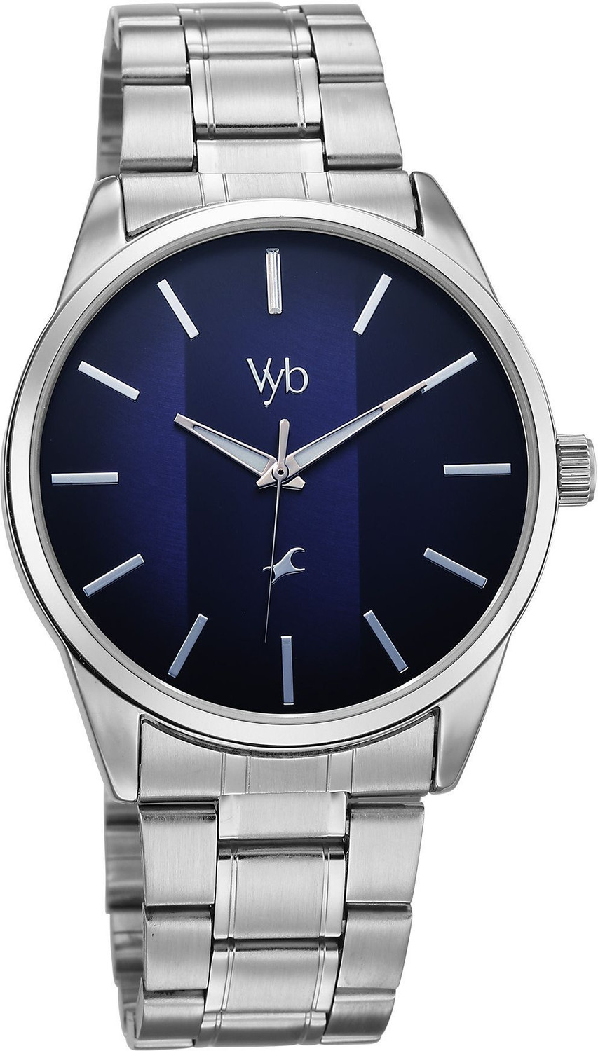 Image of Fastrack Vyb Drift Fastrack Vyb Drift Quartz Navy Blue Dial Steel Stainless Steel Strap Analog Watch - For Men