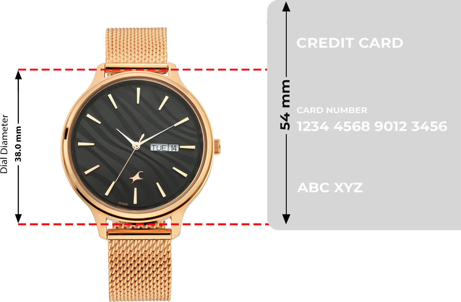 Image of Fastrack NP6207WM01 Fastrack Ruffles Black Dial Rose Gold Stainless Steel Strap Analog Watch - For Girls