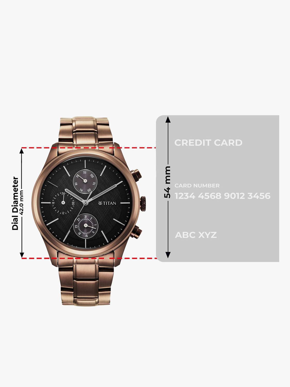 Titan Neo Splash Black Dial Brown SS Strap Analog Watch - Image 4