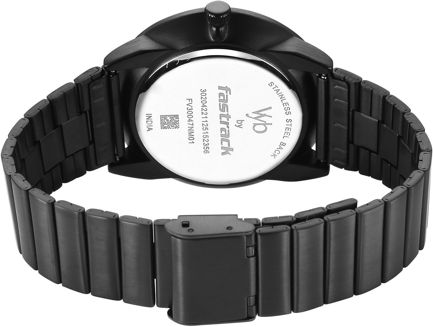 Image of Fastrack Vyb Arcane Fastrack Vyb Arcane Quartz Purple Dial Black Stainless Steel Strap Analog Watch - For Men