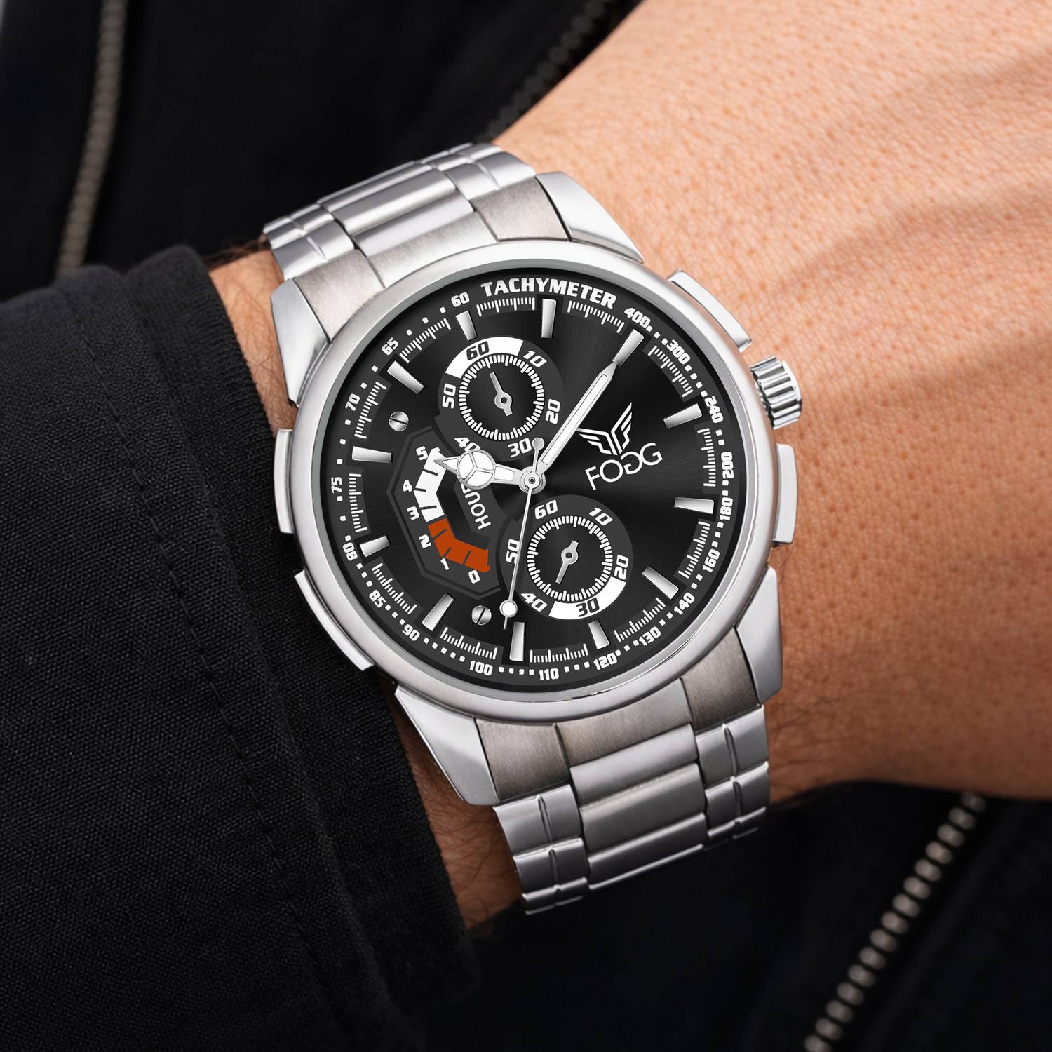 FOGG 2169-BLACK Big Dial Analog Watch - Men - Image 4