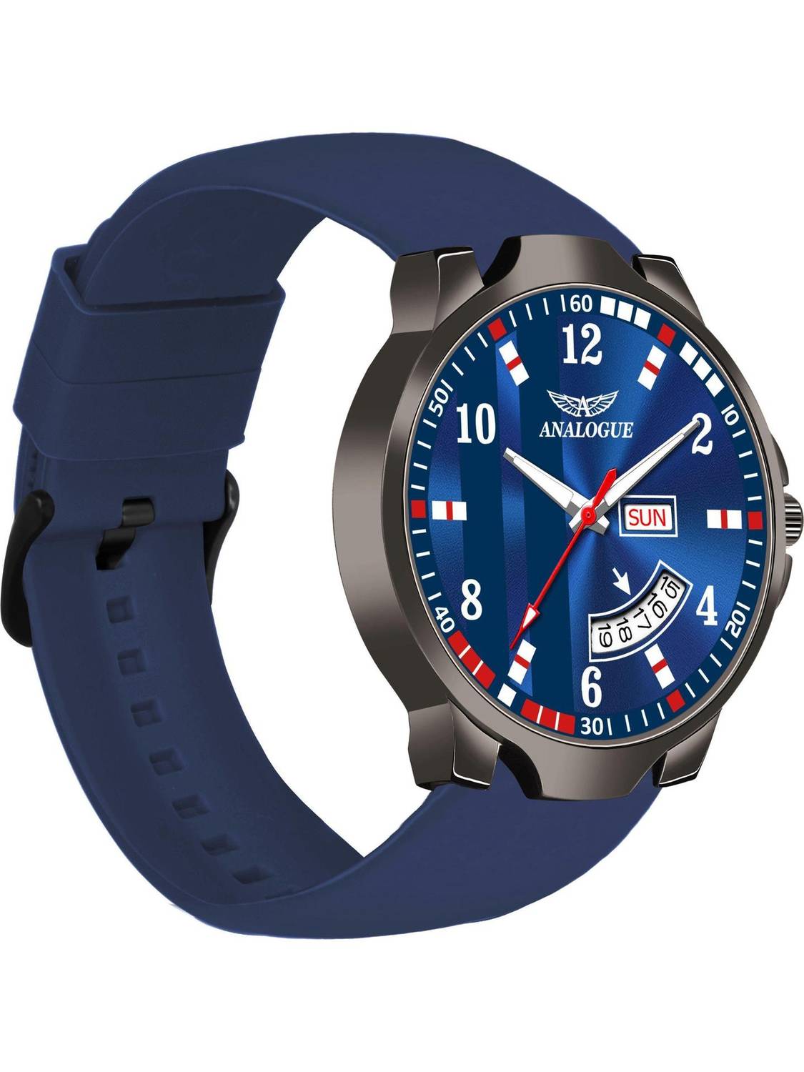 ANALOGUE Gun Metal Series | Smart Watch Strap | 3D Glass | Smart Clip | Day & Date Gun Metal Series | Smart Watch Strap | 3D Glass | Smart Clip | Day & Date Analog Watch - For Men
