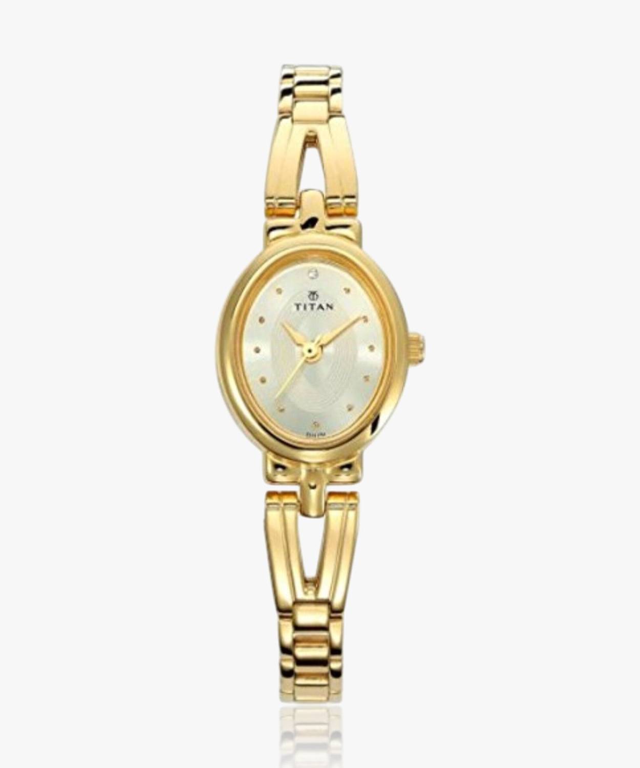 Titan 2594YM01 Karishma Champagne Dial Golden Watch - Image 3