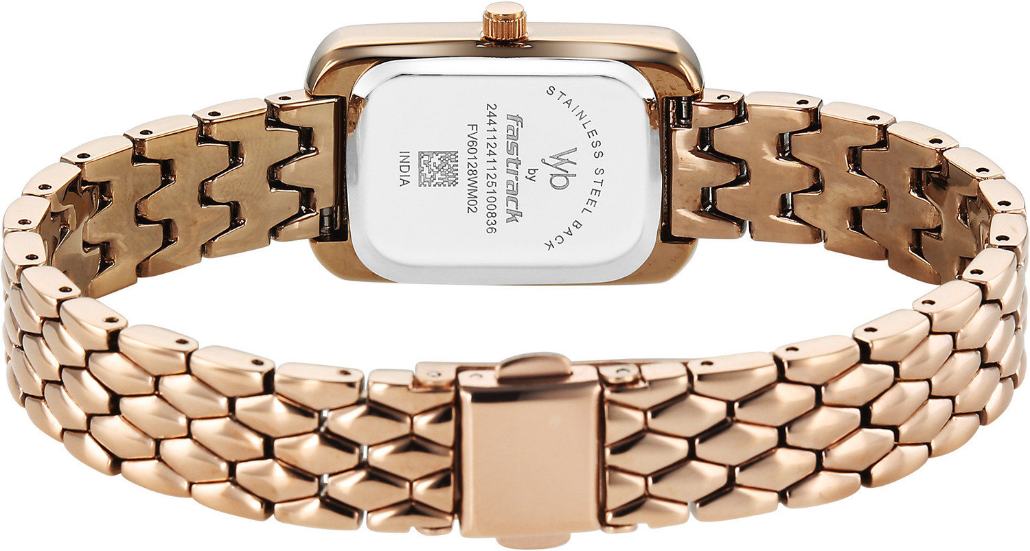 Image of Fastrack Vyb Aurora Fastrack Vyb Aurora Quartz Rose Gold Dial Rose Gold Strap Analog Watch - For Women