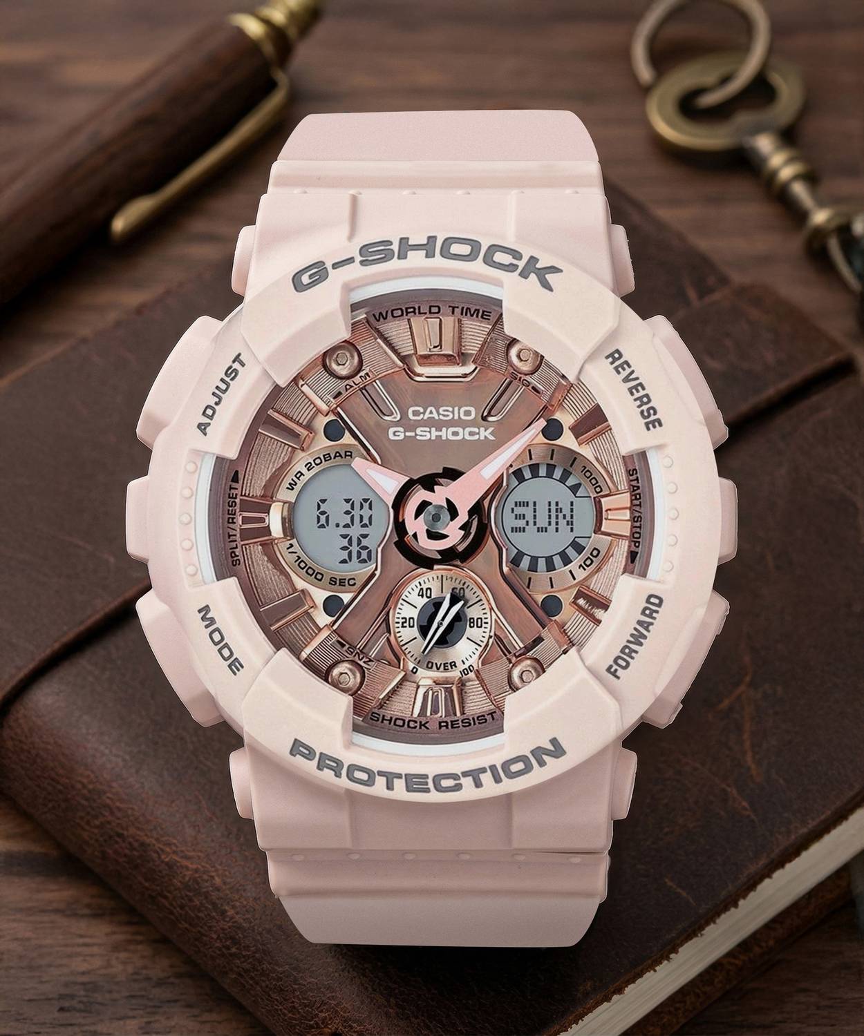 CASIO GMA-S120MF-4ADR G-SHOCK Rose Gold Dial Pink Resin Strap