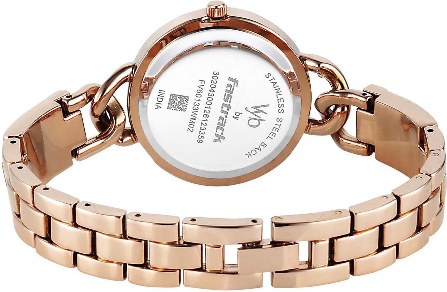 Image of Fastrack Vyb Mirage Fastrack Vyb Mirage Quartz Burgundy Dial Rose Gold Alloy Strap Analog Watch - For Women