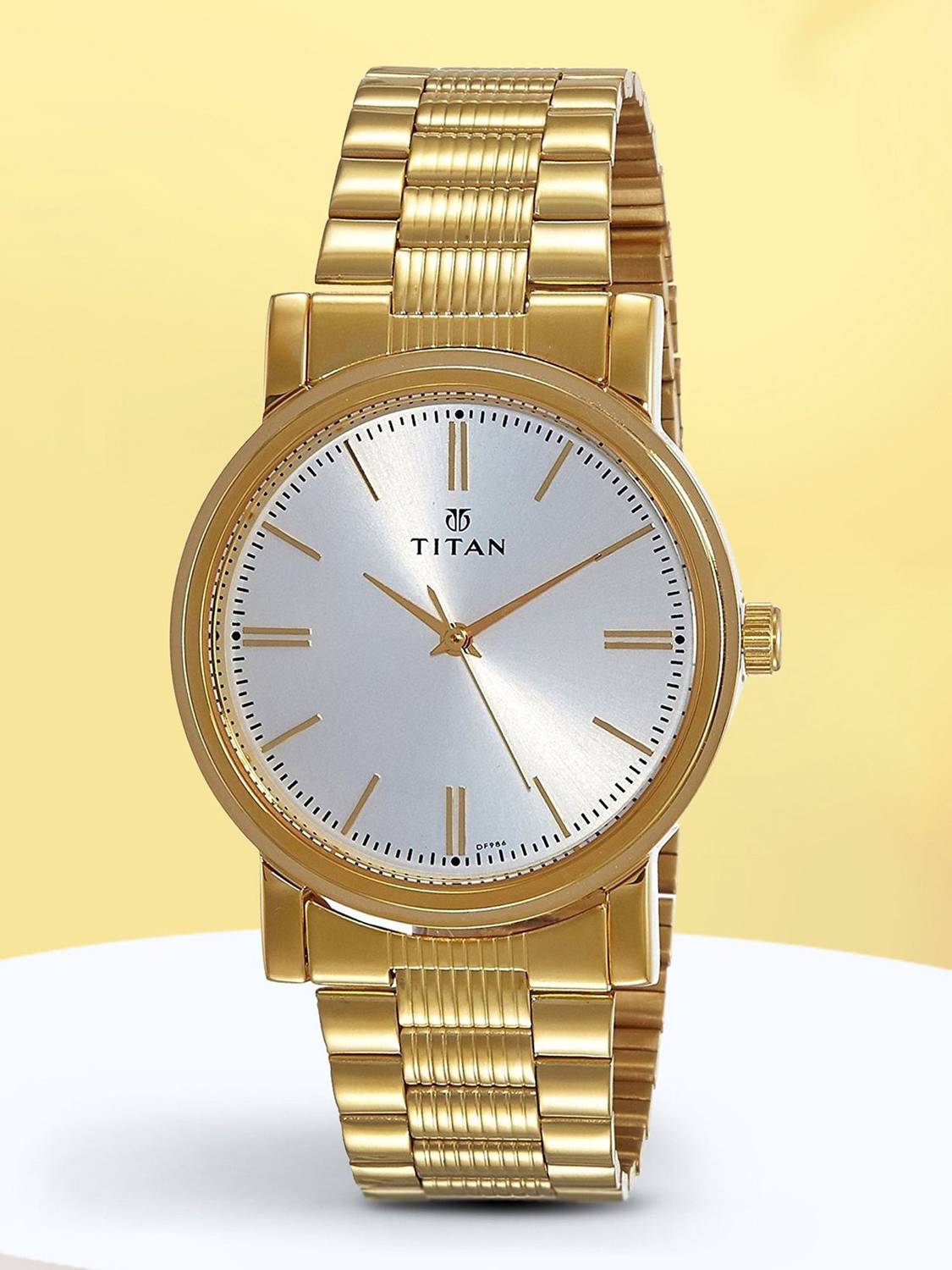 Titan Karishma White Dial Golden Stainless Steel Strap - Image 1