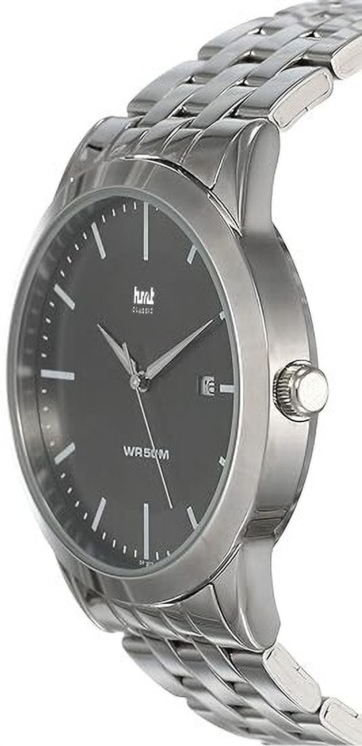 Image of HMT DLX 1584SM02 Black Silver chain Attractive Premium Summer collection Analog Watch - For Men