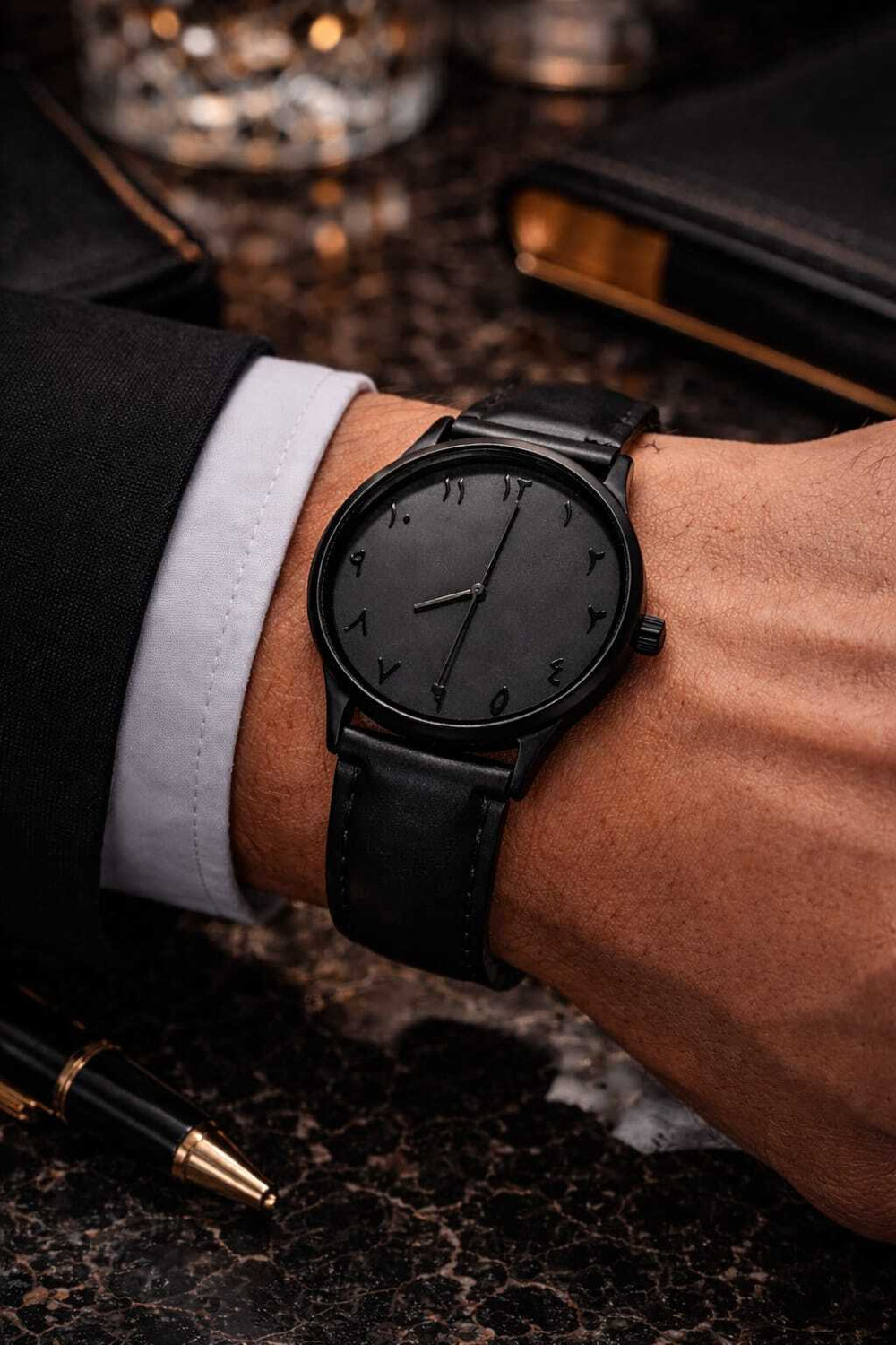 Image of KESHVA COLLECTION 80(60) Maruti For Men Men's Black Stainless Steel Strap Analog Watch with Minimal Arabic Dial Analog Watch - For Men
