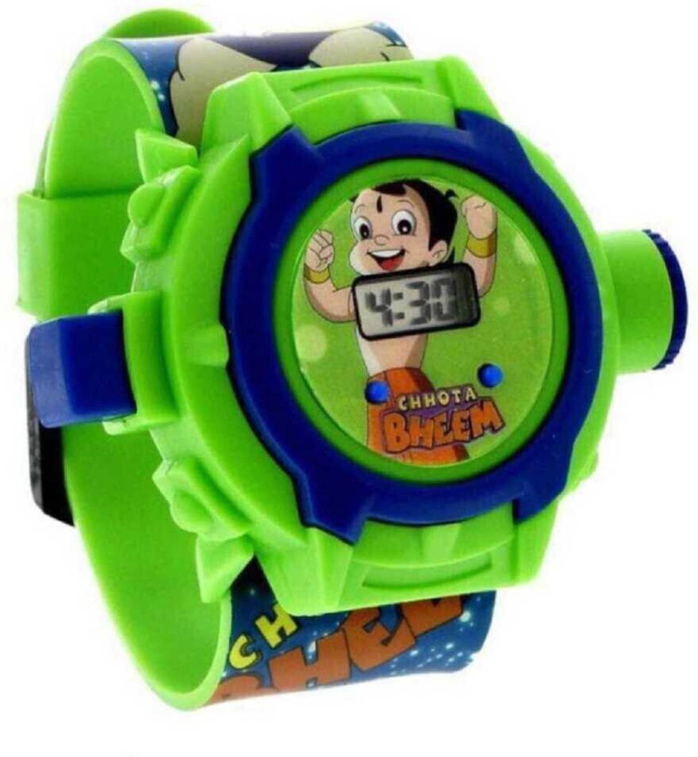 3 Jokers Chota Bheem PVC Rubber Plastic Digital Wrist Projector Watch with 24 Images for Baby Kids Digital Watch  - For Boys & Girls