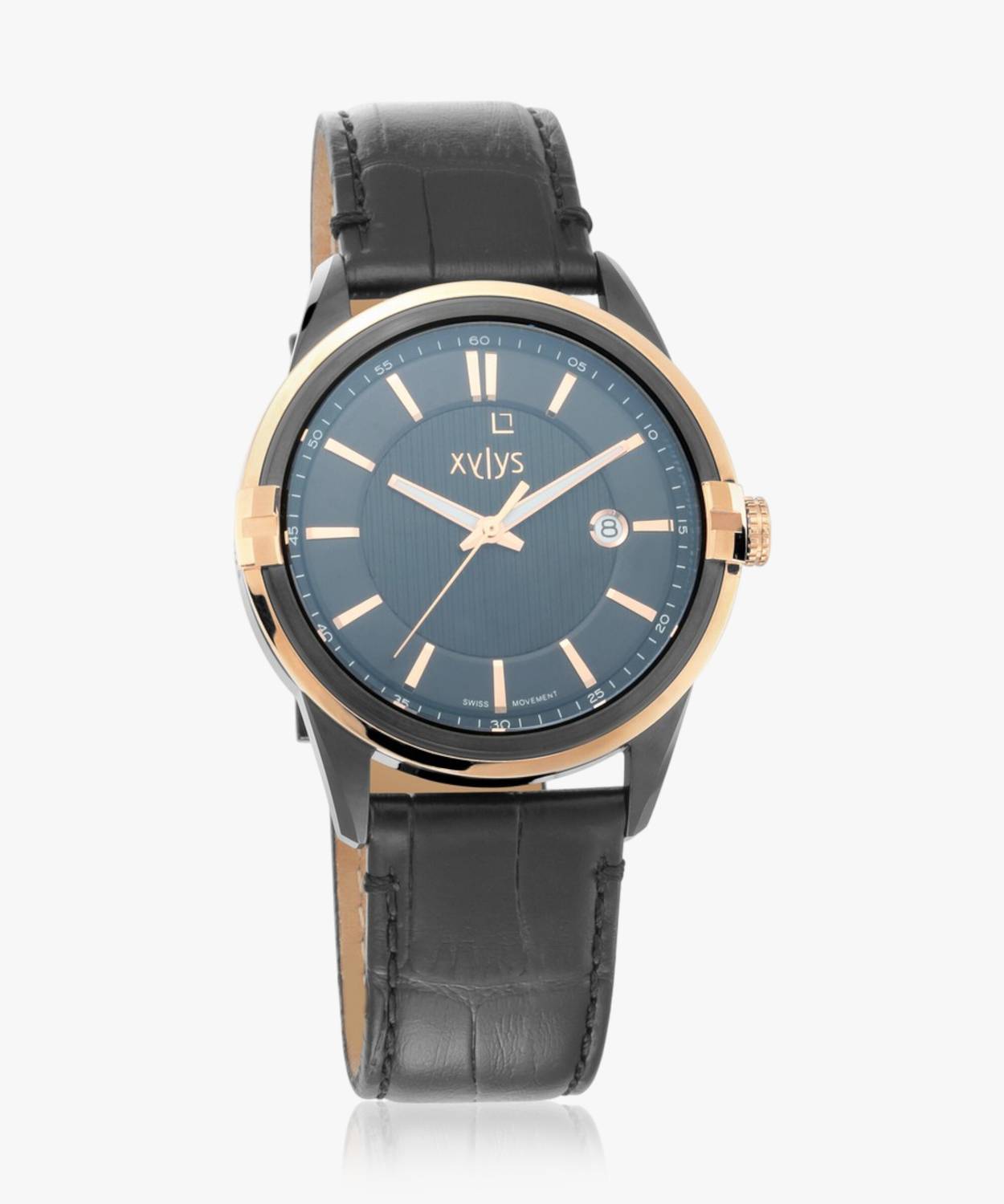 XYLYS Xylys SwiStainless Steel With Date Blue Dial Black
