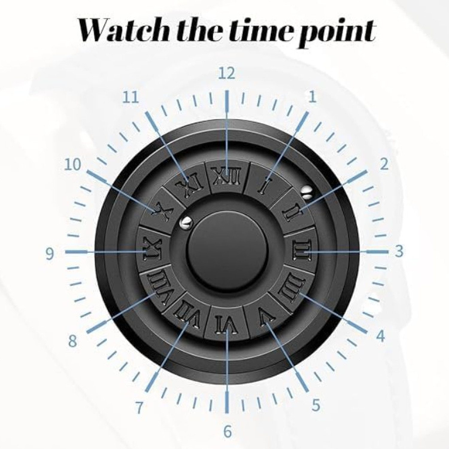 Image of ABC black leather ball watch Analog Watch - For Men
