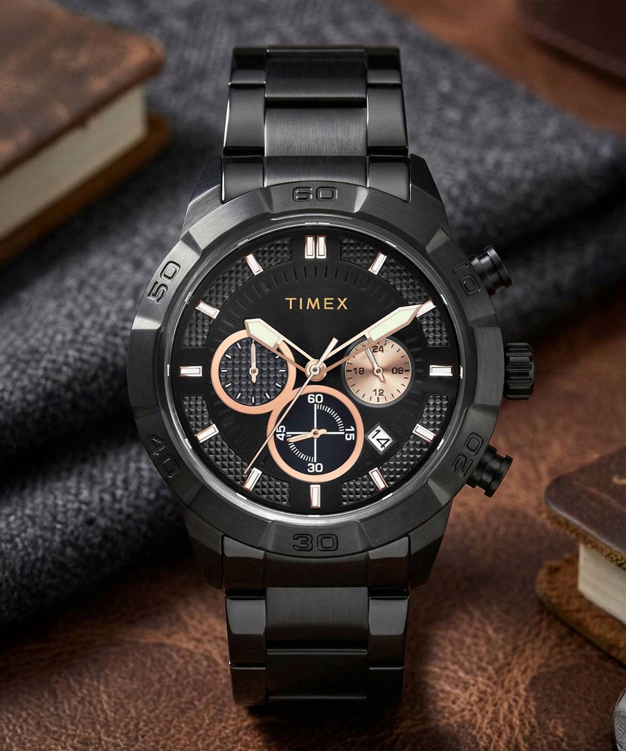 TIMEX Chronograph Black Dial Analog Watch - Men - Image 3