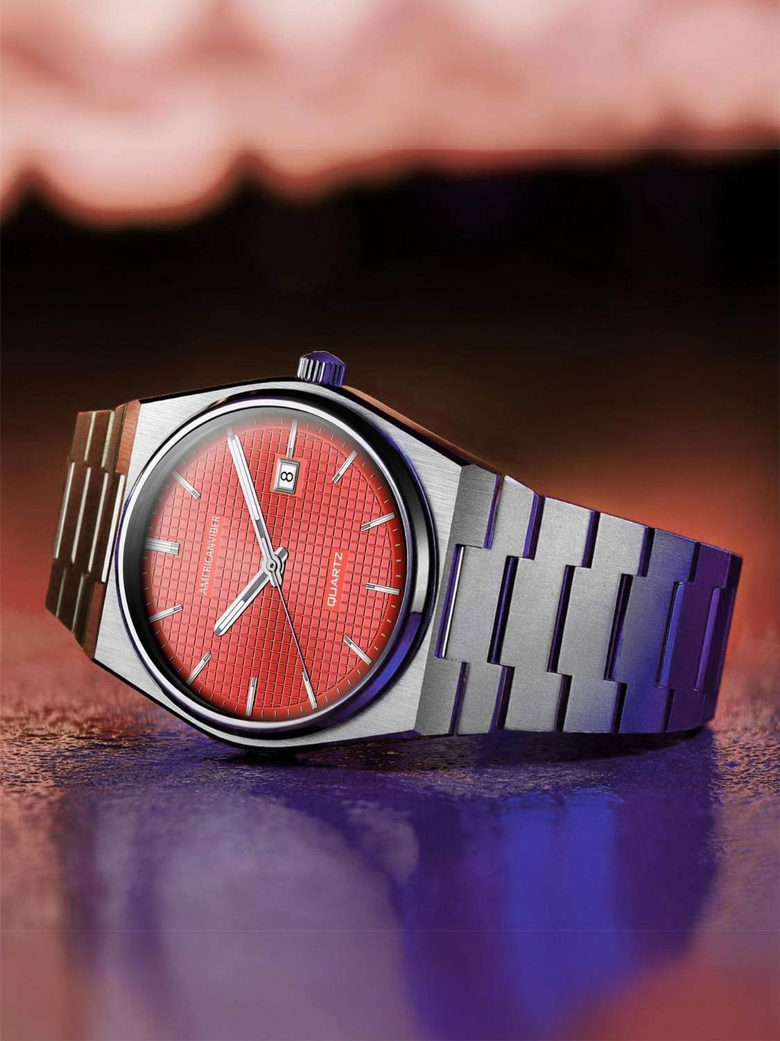 Americanviber Premium Stainless Steel Men’s Watch | Adjustable Lock | Date Display Analog Watch  - For Men