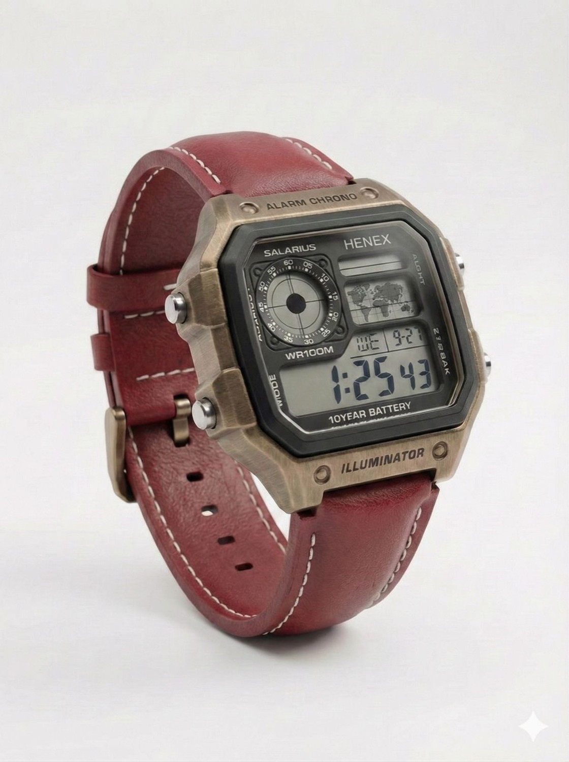 Image of HENEX Vintage Bronze Digital Classic Brown6899 Analog-Digital Watch - For Men & Women