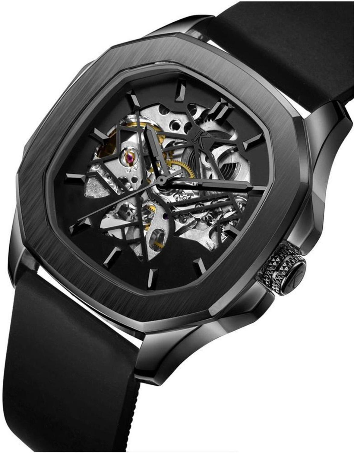 Image of KREDO Men OTUS Blacked Out Mechanical Automatic Skeleton Self-Winding Watch-KW065 Analog Watch - For Men