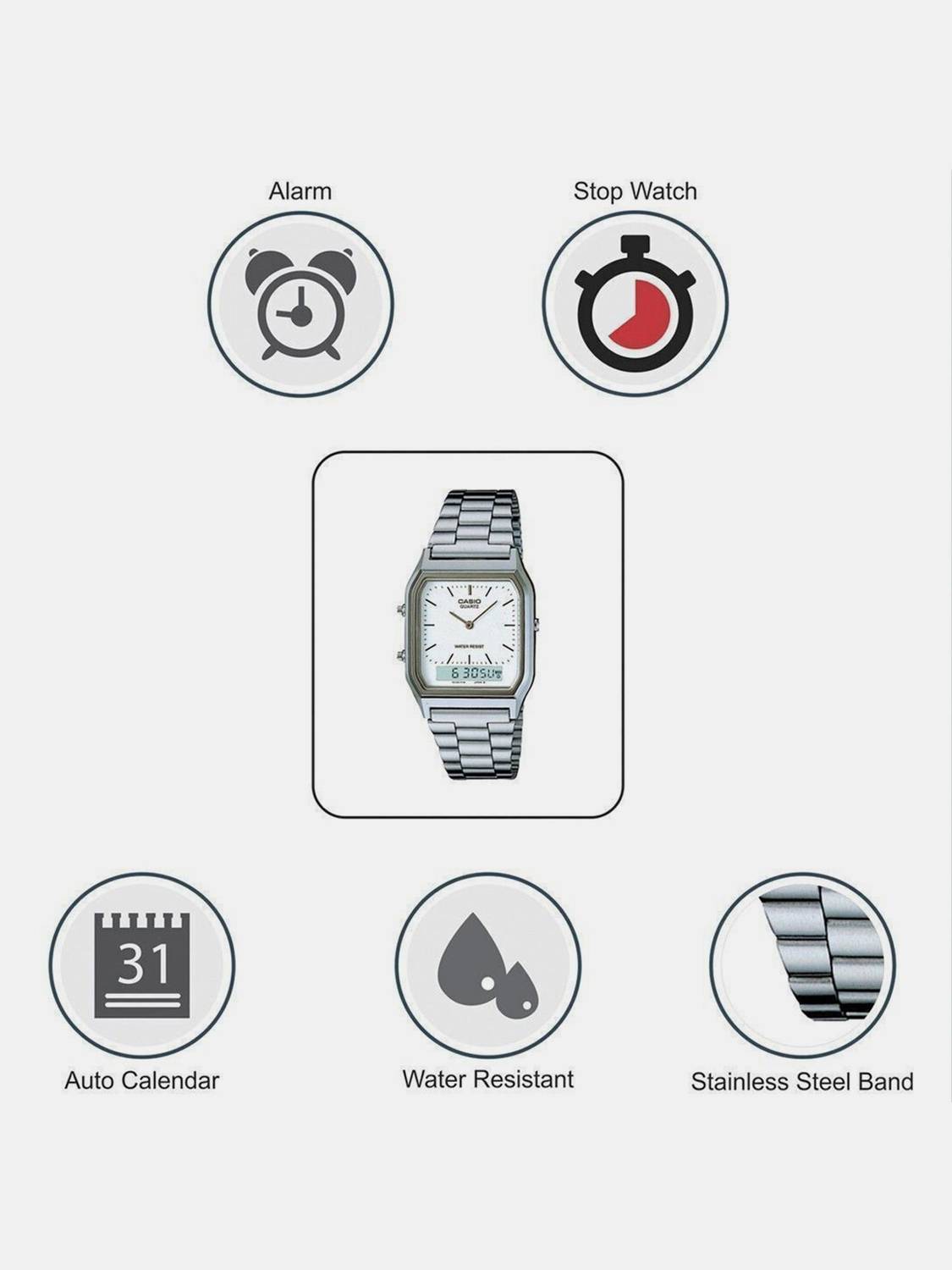 Casio AQ-230A-7DMQ Vintage Analog-Digital Watch - Image 3