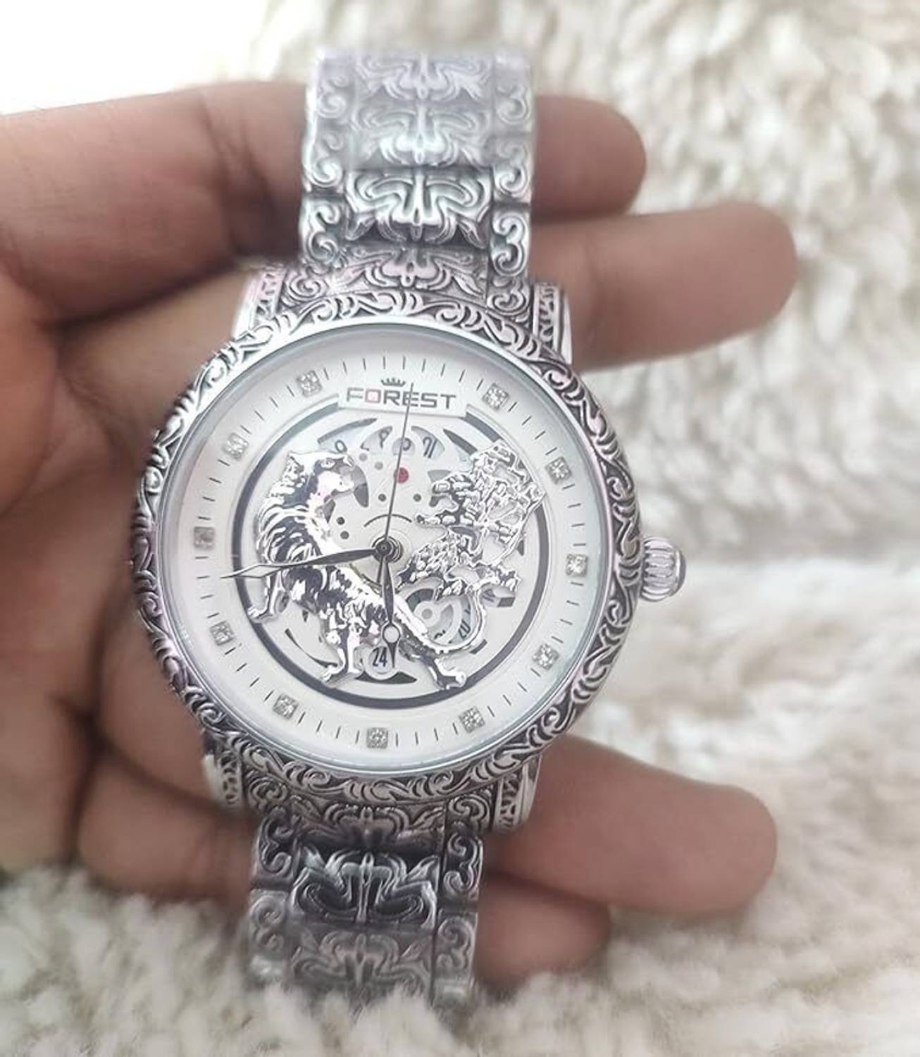 zyrowear Forest Luxury Lion Silver Men Watch - Image 4