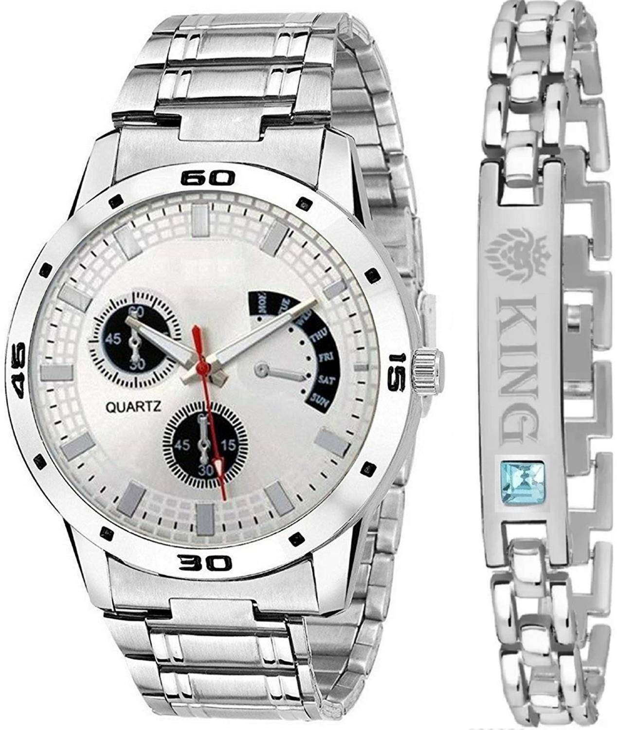 PRAIZY Analog Watch - Men Silver - Image 1
