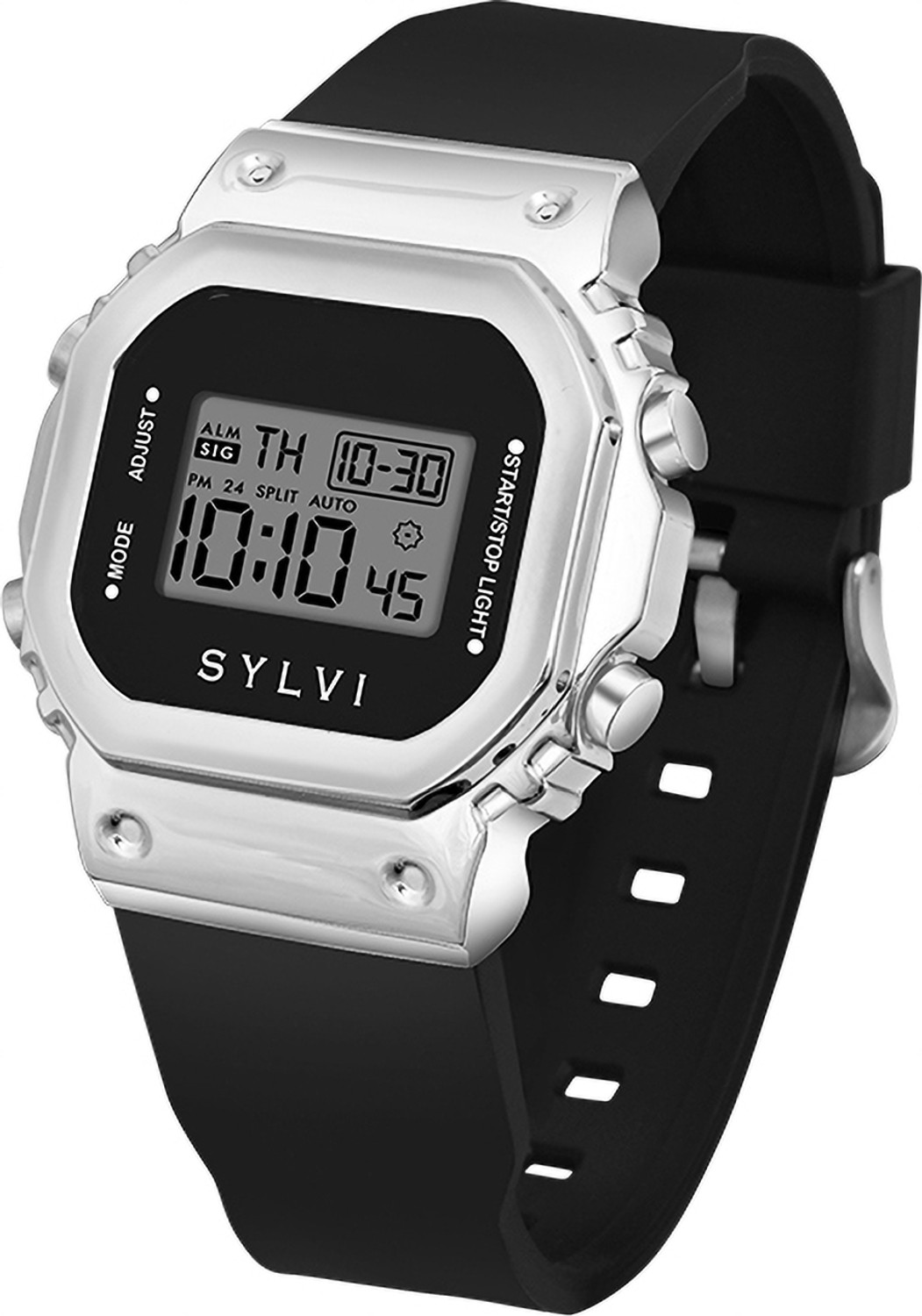 Image of Sylvi Digital Watch - For Men Analog Black Silicone Strap Watch for Men