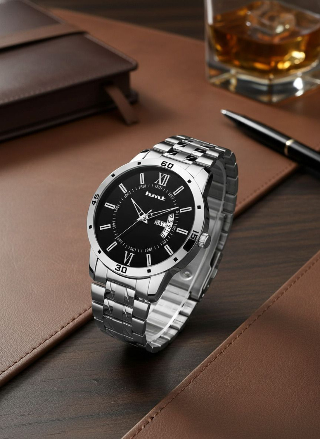 Image of hmt QUARTZ Exclusive Premium Plated Dial Chain Day & Date Functioning Analog Watch - For Men