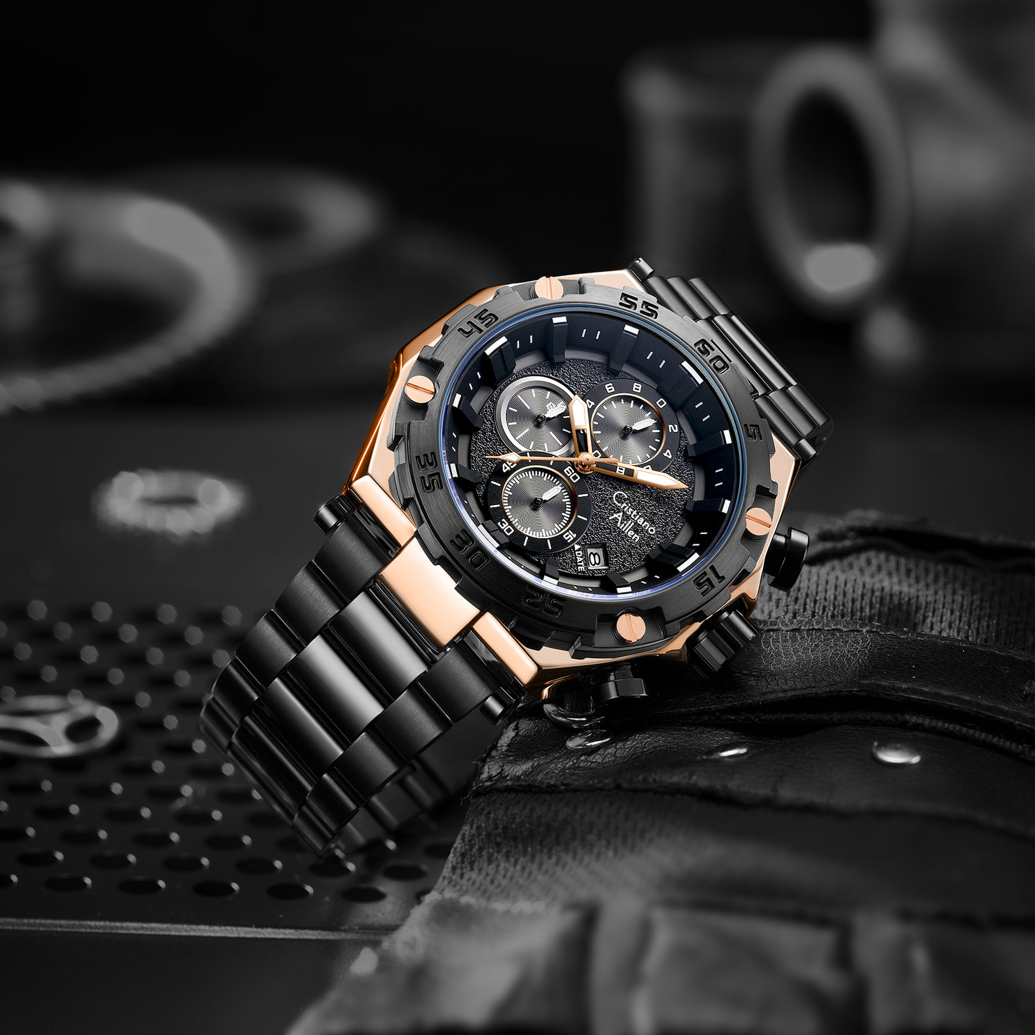 Image of Cristiano Aillen CA-9840 Multifunction Luxury Business & Sports Watch with Date - Model CA-9840 Analog Watch - For Men