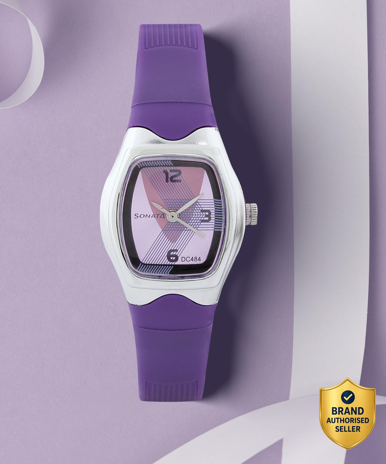 Image of SONATA NP8989PP01 SF Quartz Purple Dial Purple Plastic Strap Analog Watch - For Women