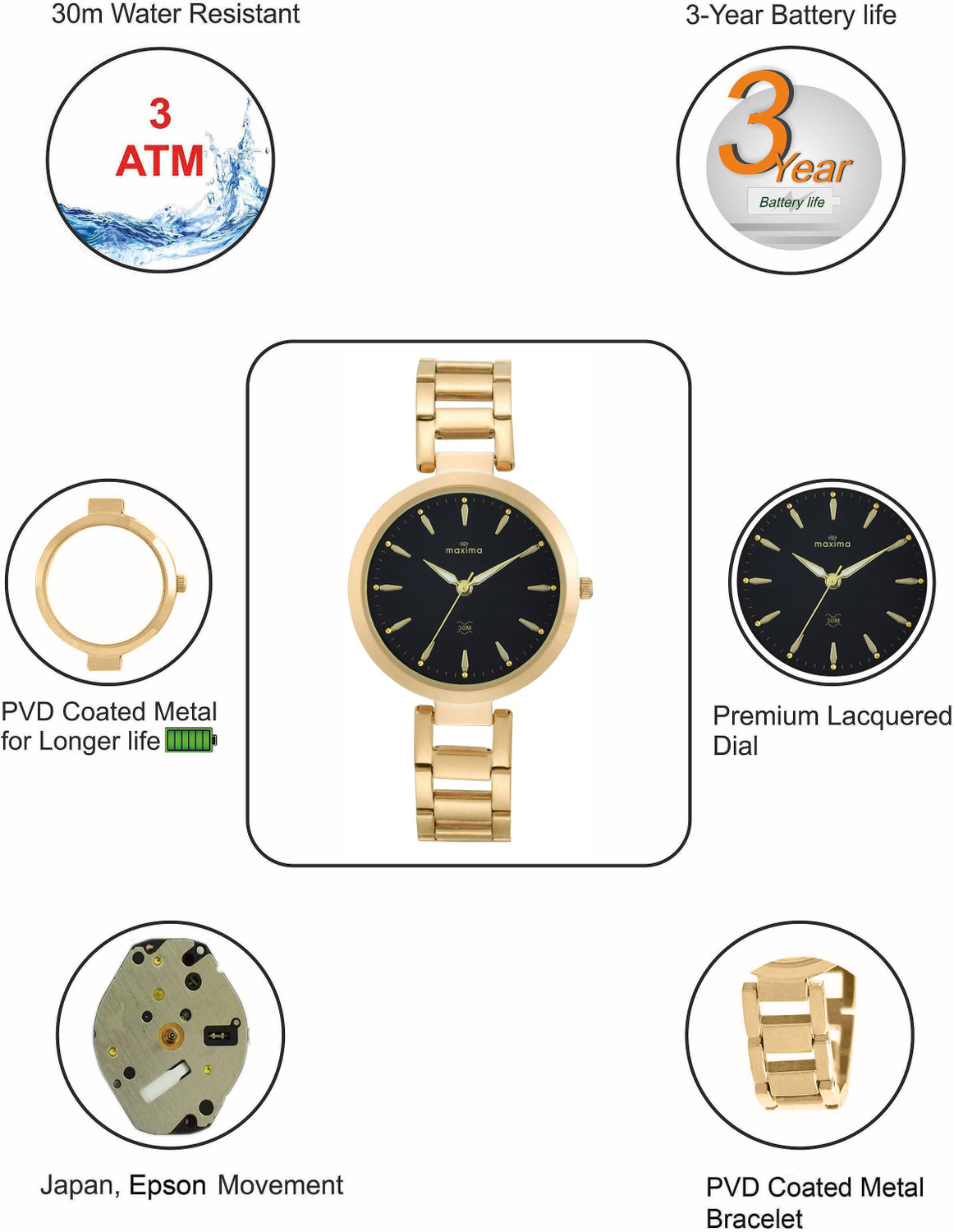 Image of MAXIMA Analog Watch - For Women 55855BMLY