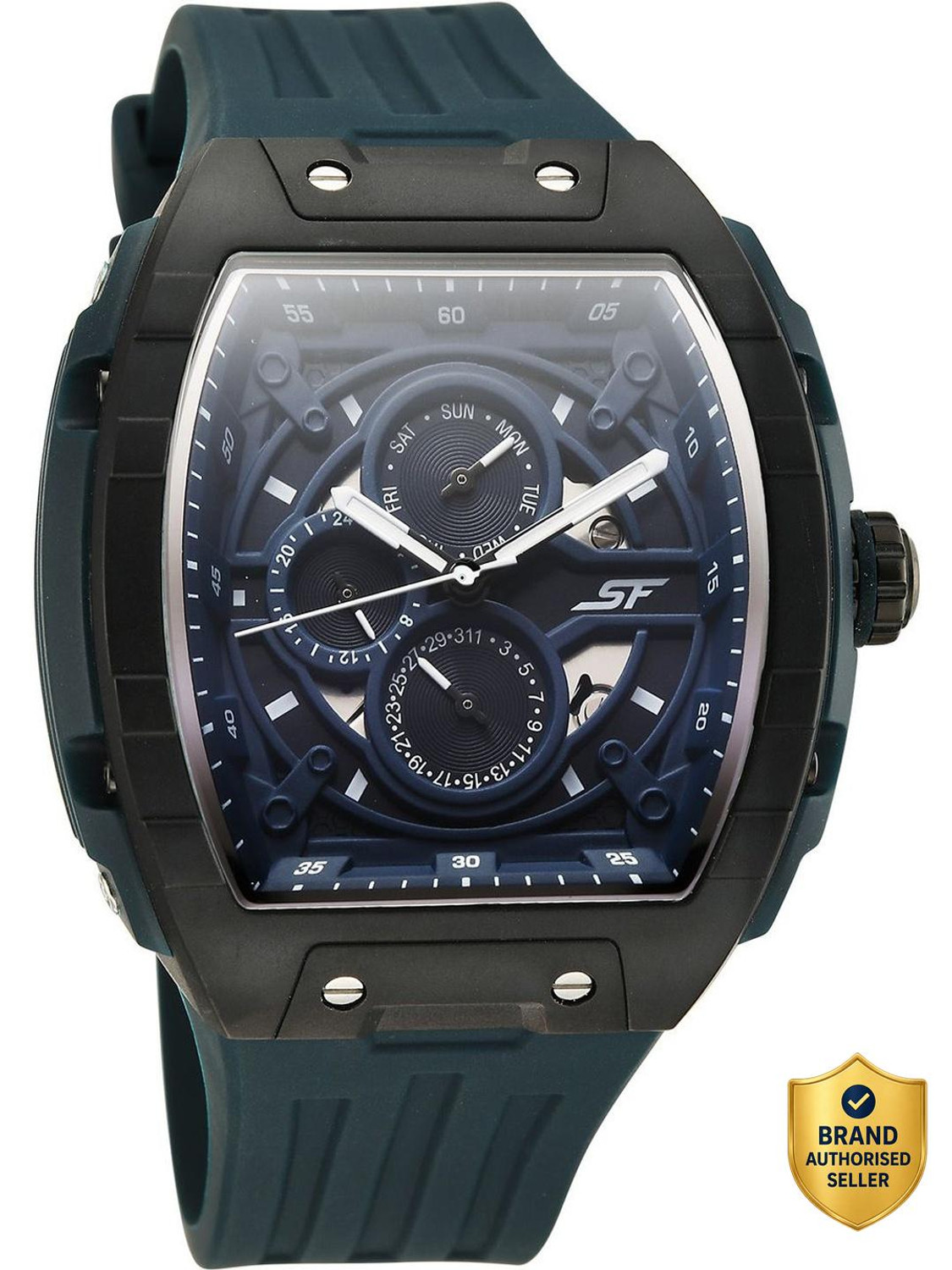 Image of SONATA SF Maiden Voyage SF Maiden Voyage Multifunction Blue Dial Blue Silicon Strap Analog Watch - For Men