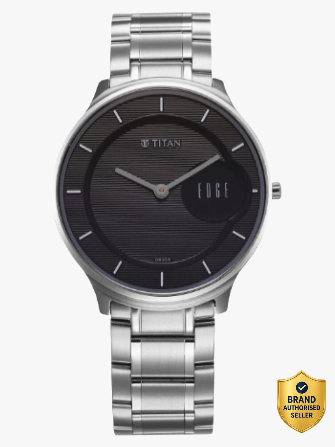 Image of Titan Edge Titan Edge Analog Black Dial Silver SS Strap Watch for Men Analog Watch - For Men