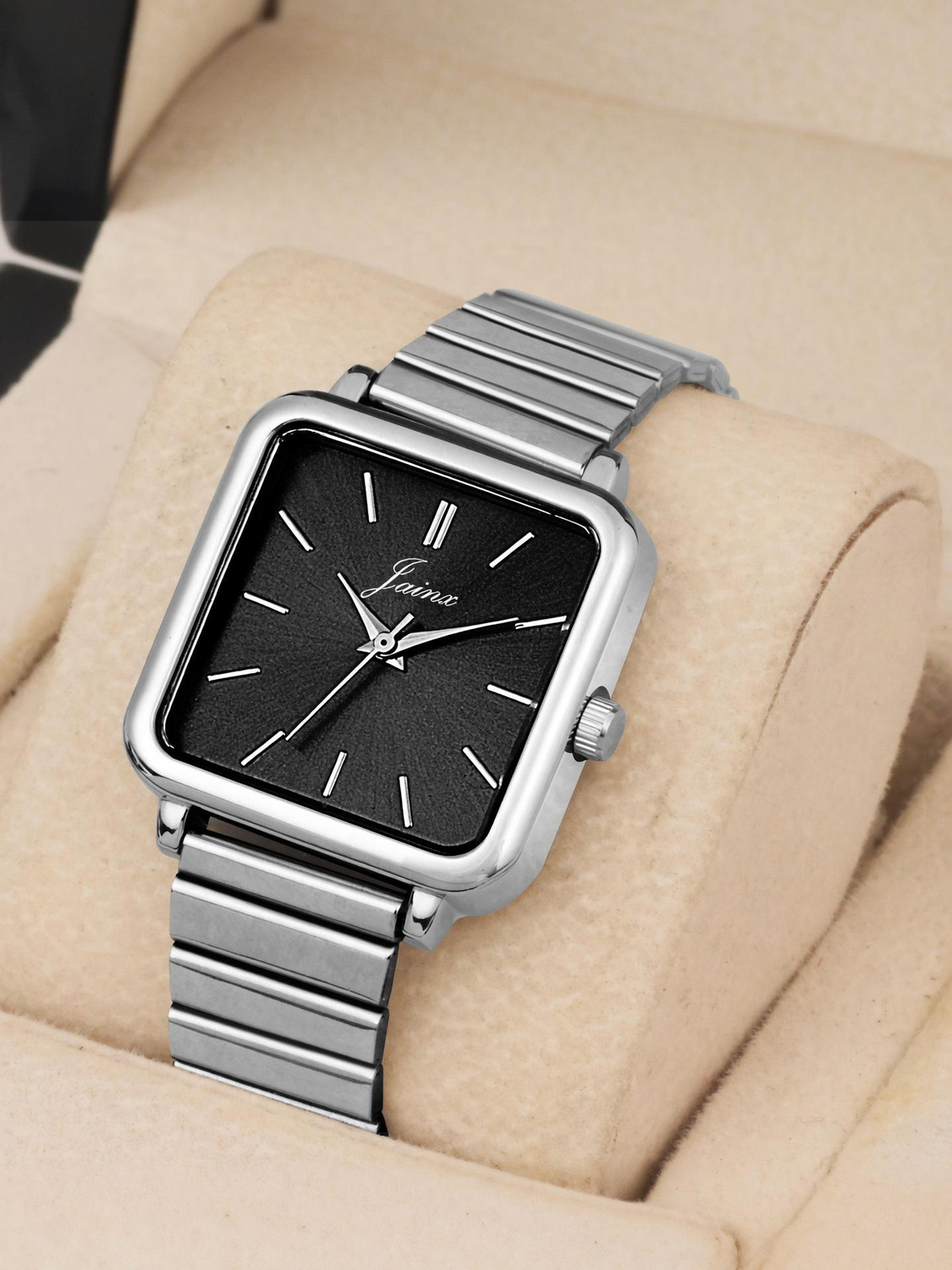 Image of JAINX JW8616 Minimalist Square Black Dial Analog Watch - For Women