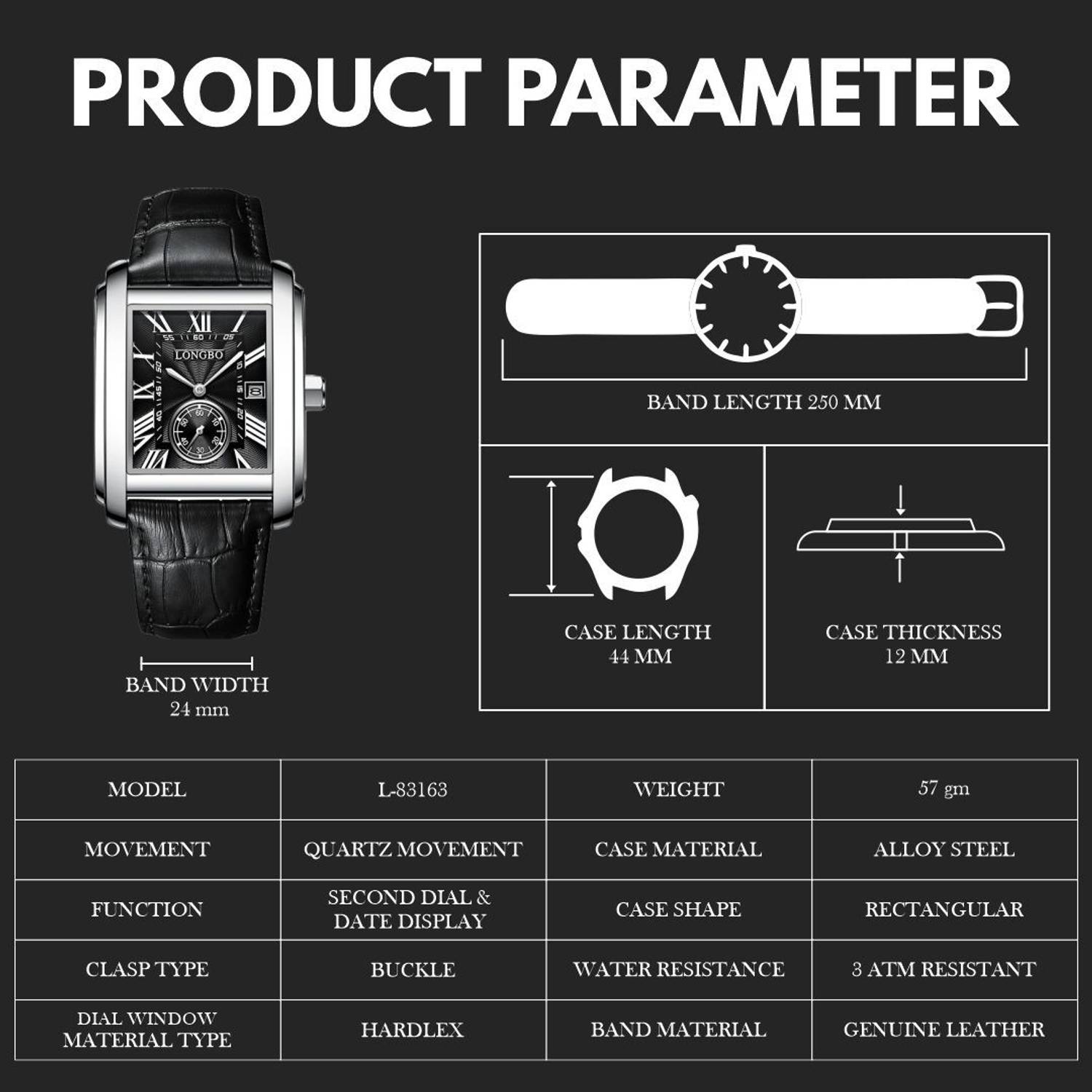 Longbo Seconds Sub dial Men's Watch - Image 3