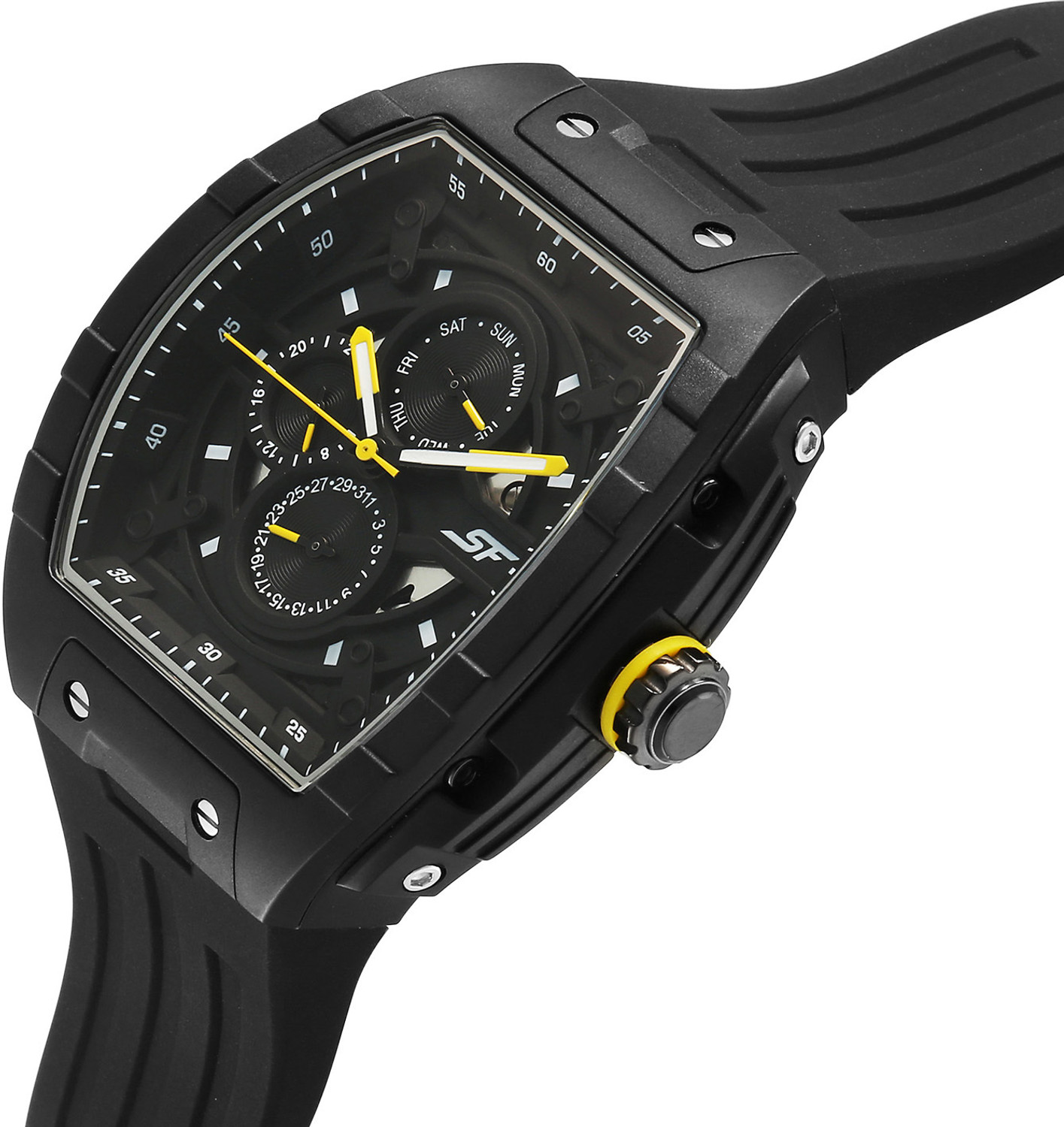 Image of SONATA SF Maiden Voyage SF Maiden Voyage Multifunction Black Dial Black Silicon Strap Analog Watch - For Men