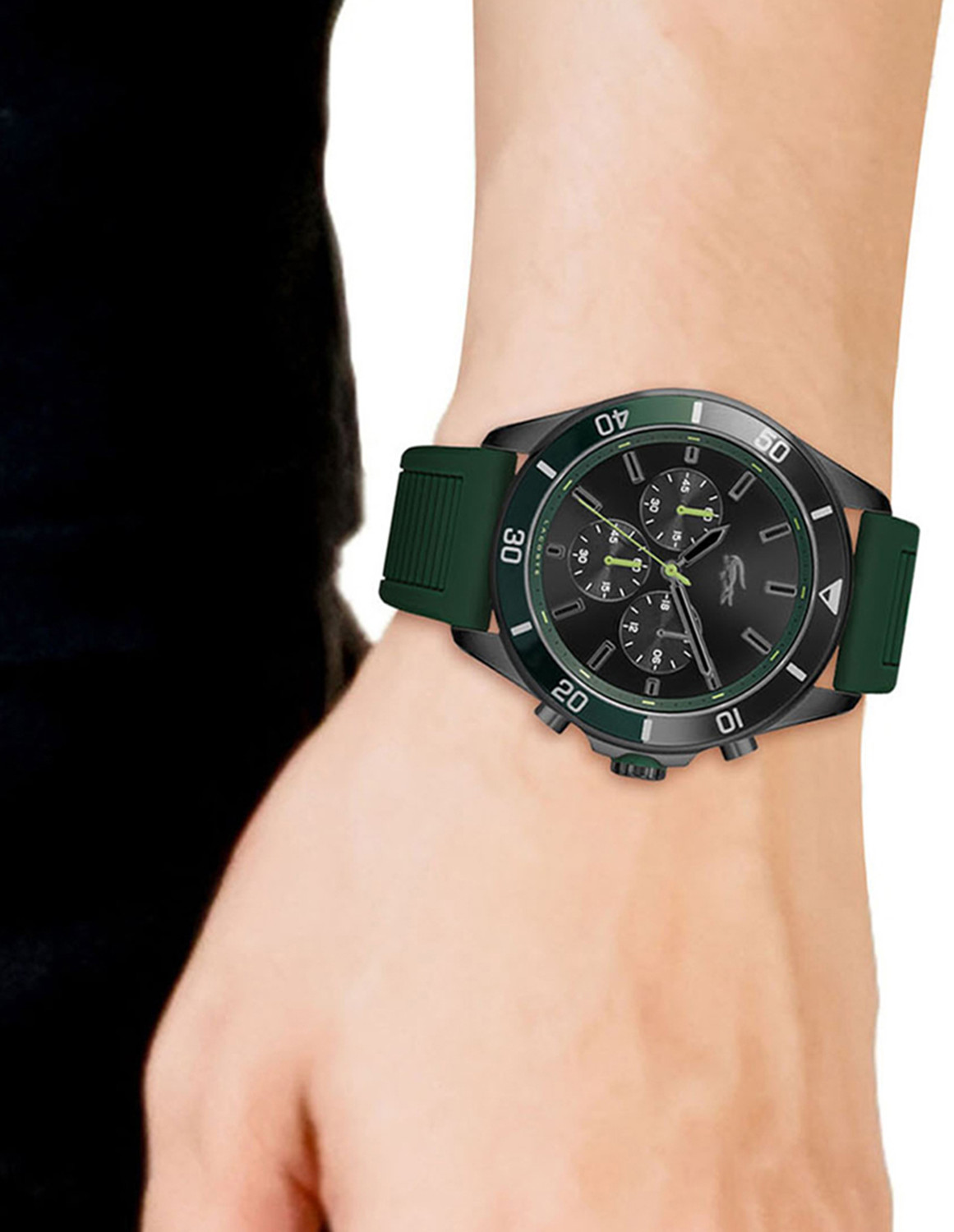 Image of LACOSTE LACOSTE TIEBREAKER Chronograph Black Round Dial Men's Watch- 2011153 TIEBREAKER Analog Watch - For Men