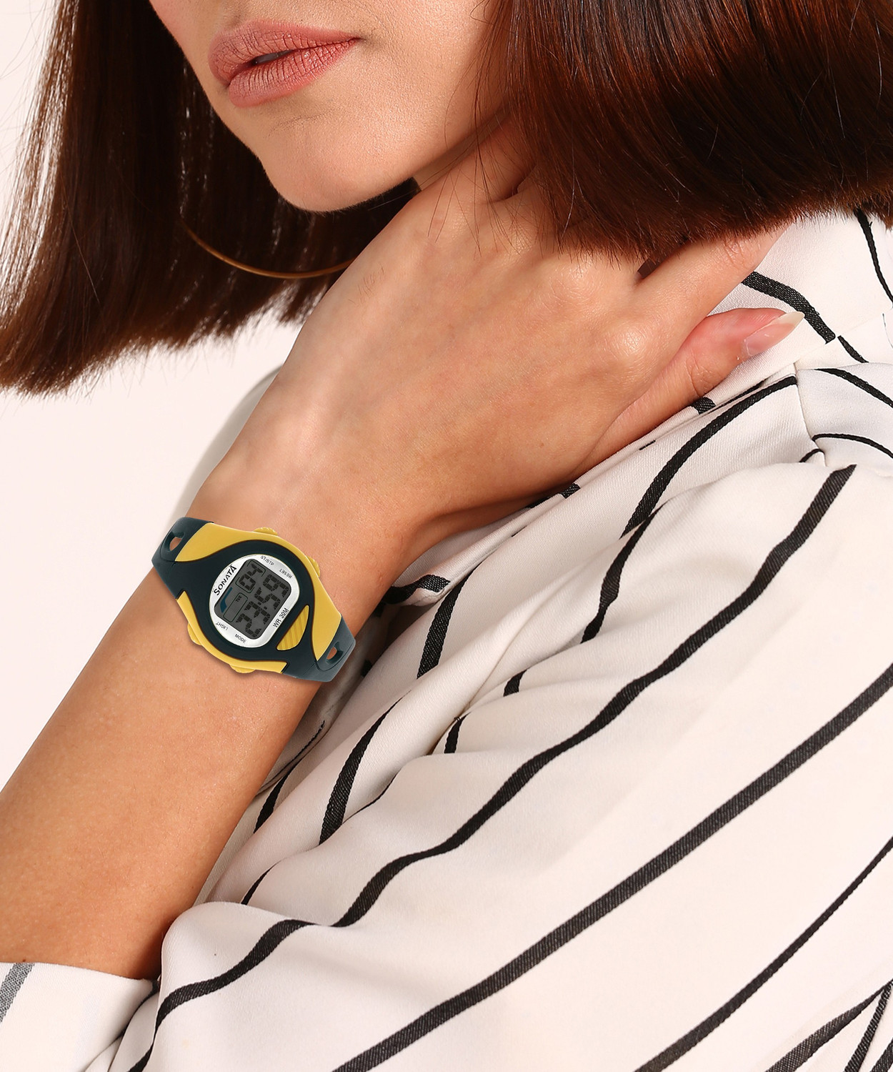 Image of SONATA SF Digital Black Plastic Strap Unisex Digital Watch - For Men & Women