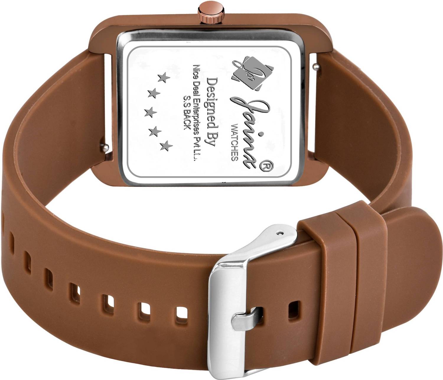 JAINX Brown Silicone Band Analog Watch - Men - Image 4