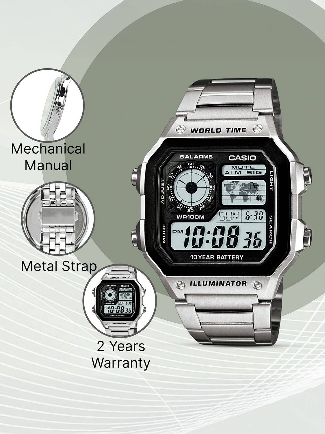 CASIO AE-1200WHD-1AVDF Youth Digital Watch - Men - Image 3