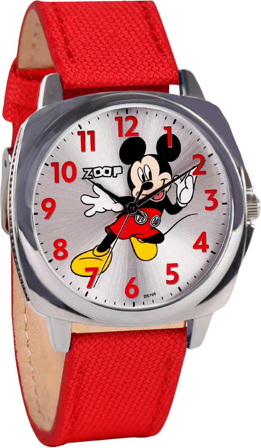 Image of Zoop From Titan Mickey & Donald Zoop Disney Mickey Mouse Quartz Silver Dial & Red Strap Watch for Boys Kids / Analog Watch - For Boys