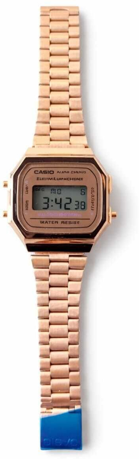 Image of brothers enterprise Rose Gold Digital Watch with Metal Strap | Alarm Chrono & LED Light Premium Digital Watch - For Women