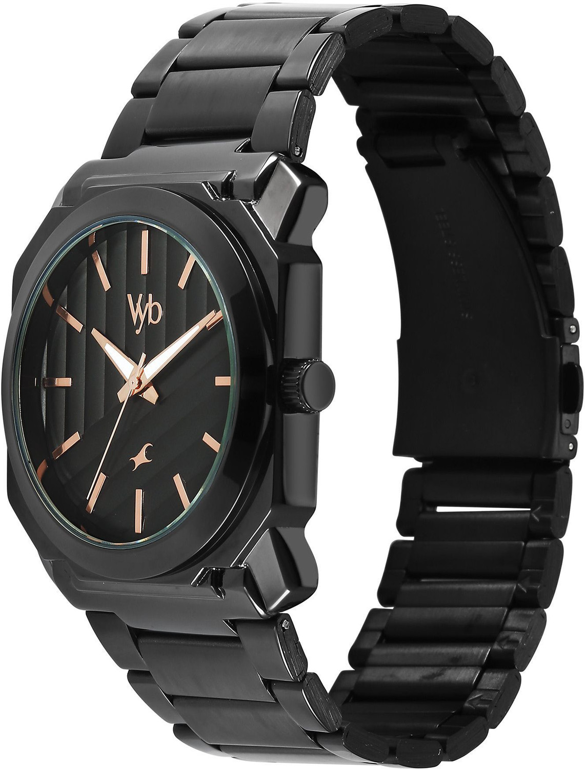 Image of Fastrack Vyb Challenger Fastrack Vyb Challenger Quartz Black Dial Black Stainless Steel Strap Analog Watch - For Men