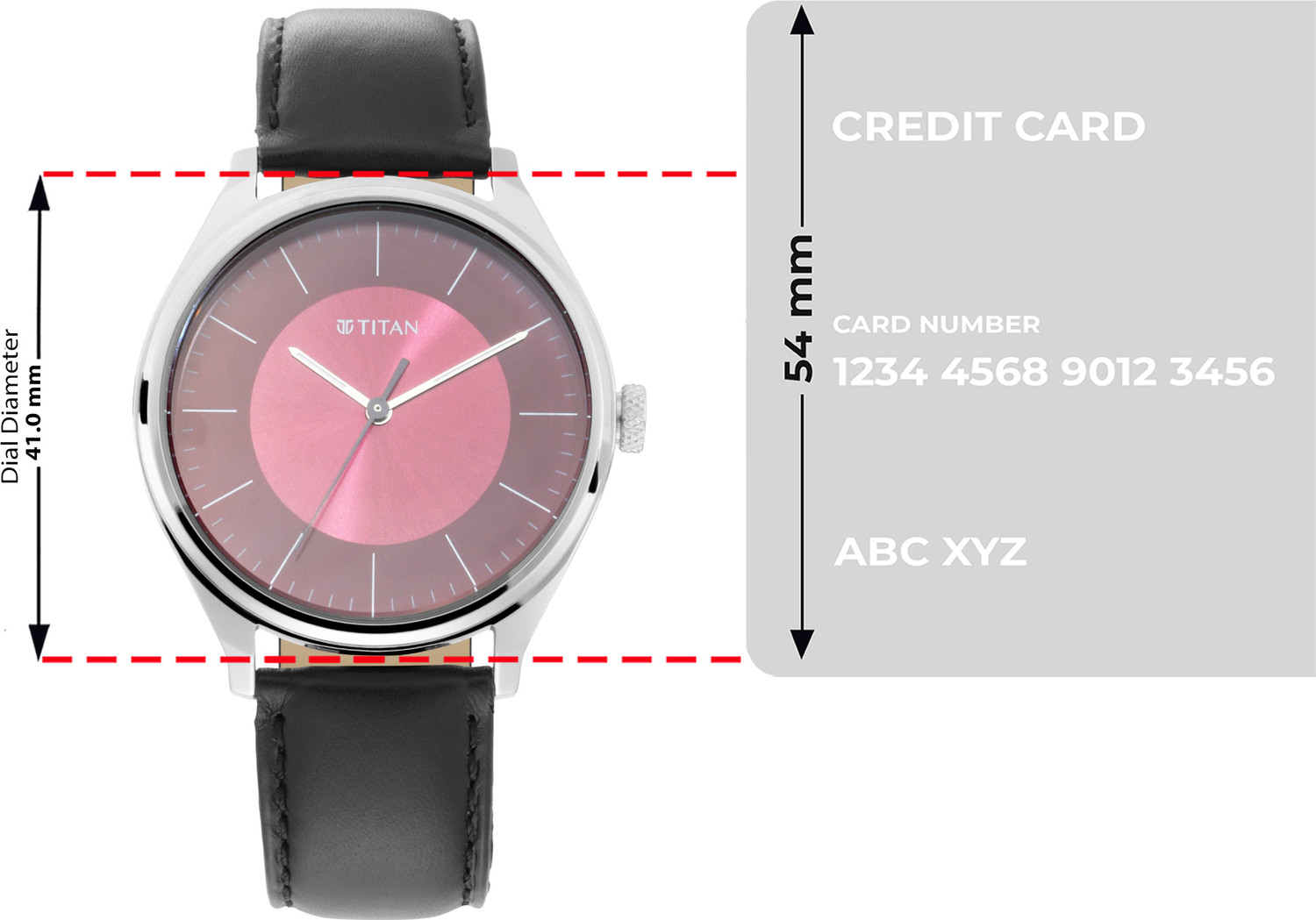 Image of Titan NP1802SL05 Titan Workwear Urban Edge Pink Dial Black LeatherStrap Analog Watch - For Men