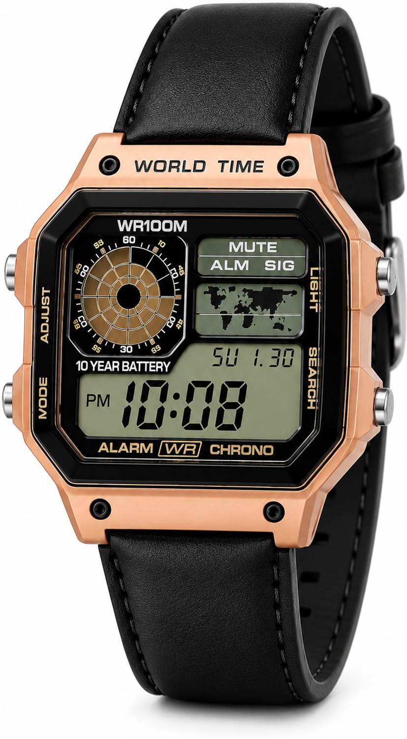 ABC Digital Watch - Black - Image 1
