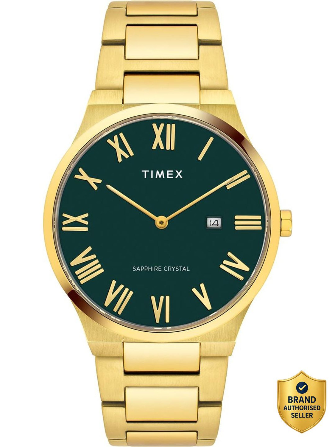 Image of TIMEX TWEG23608 Signio Round 41mm Green Dial Analog Watch - For Men