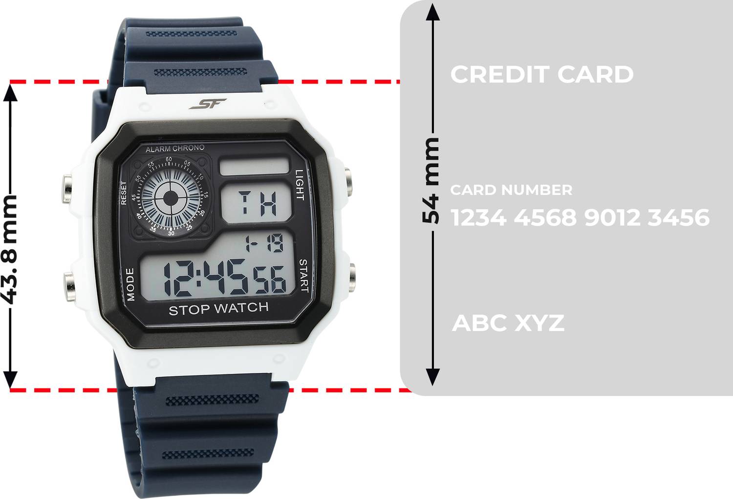 Nathページ SONATA SF Hexa 2 SF Hexa Digital Dark Blue Polyurethane Strap