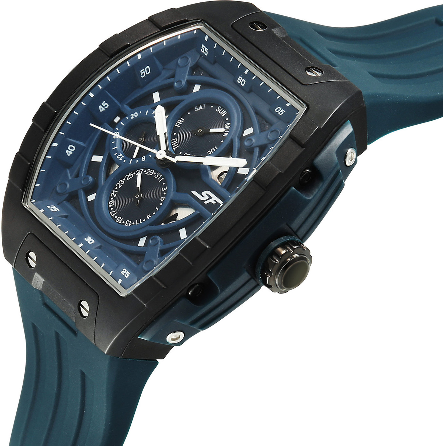 Image of SONATA SF Maiden Voyage SF Maiden Voyage Multifunction Blue Dial Blue Silicon Strap Analog Watch - For Men