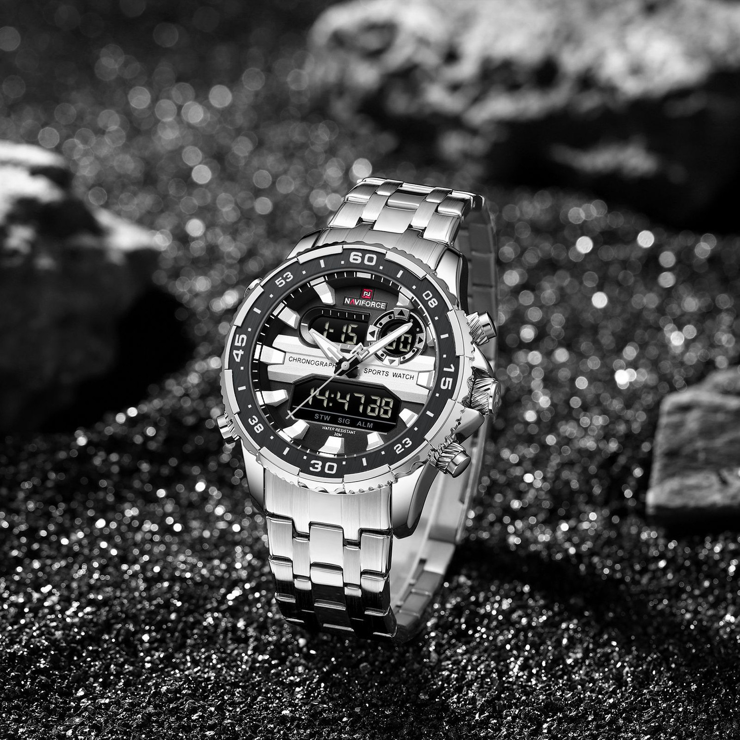 Image of NAVIFORCE Analog-Digital Watch - For Men NF9234S-B-S